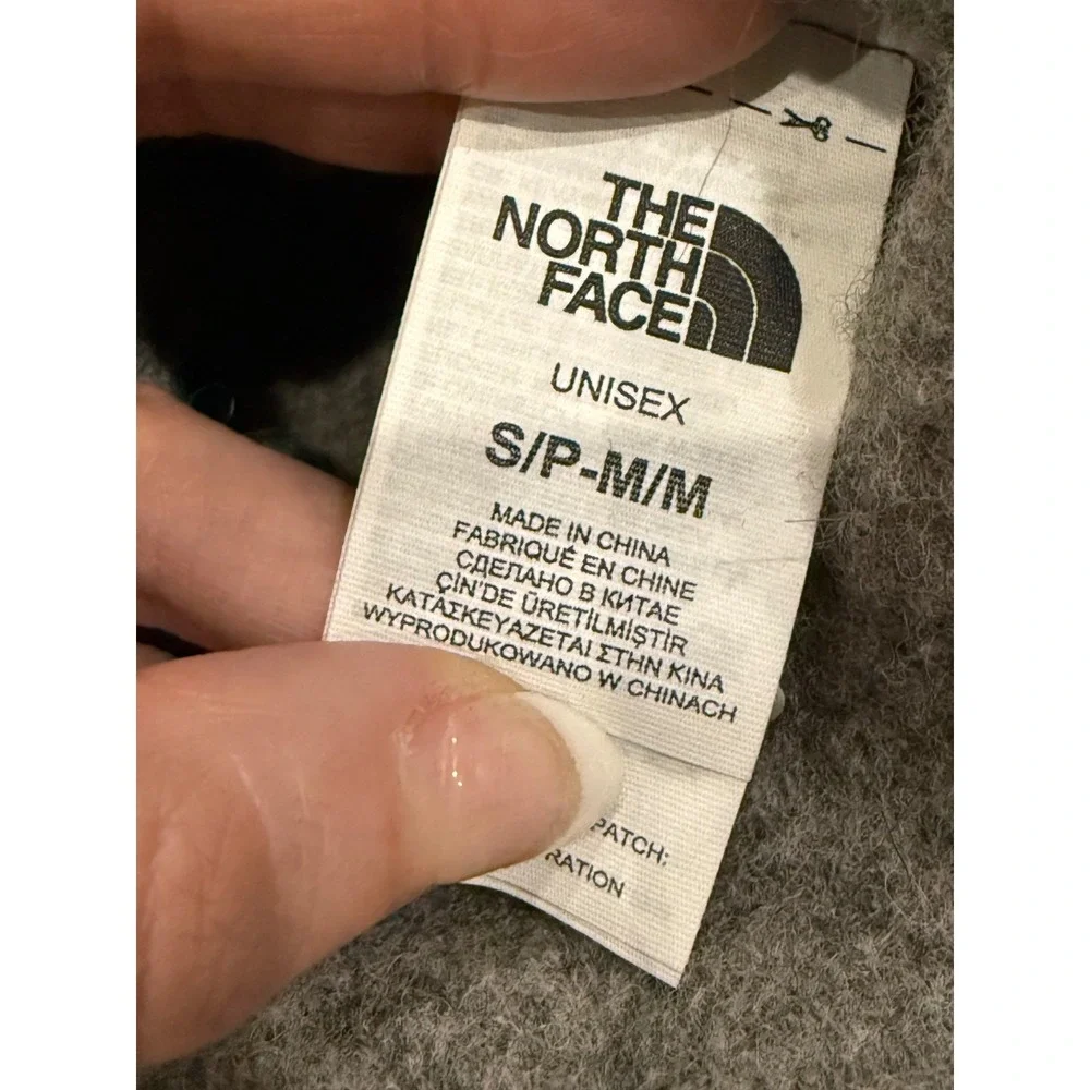 The North Face Wool Beanie Hat Gray Teal Stripe Unisex Ski Snowboard Outdoor Cap